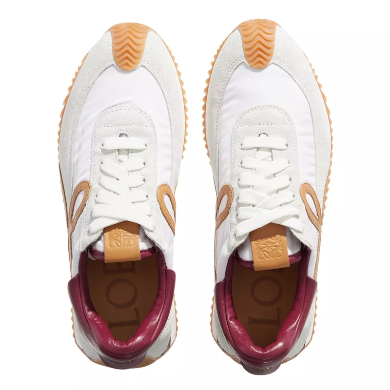 Loewe Low-Top-Sneaker Flow Runner Nylon And Suede White / Raspberry(Image 4)