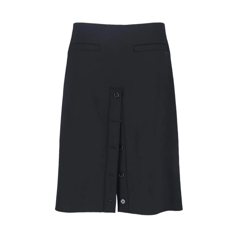 Courrèges Midirok Logo Midi Skirt – Black Black