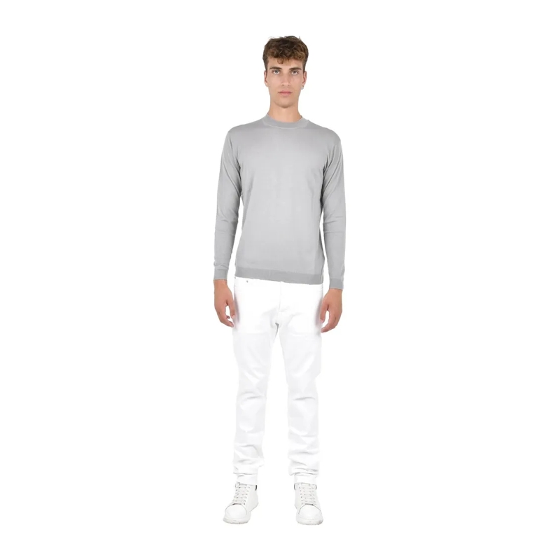 Low Brand Pullover Extra-Fine Merino Wool Crewneck Sweater White
