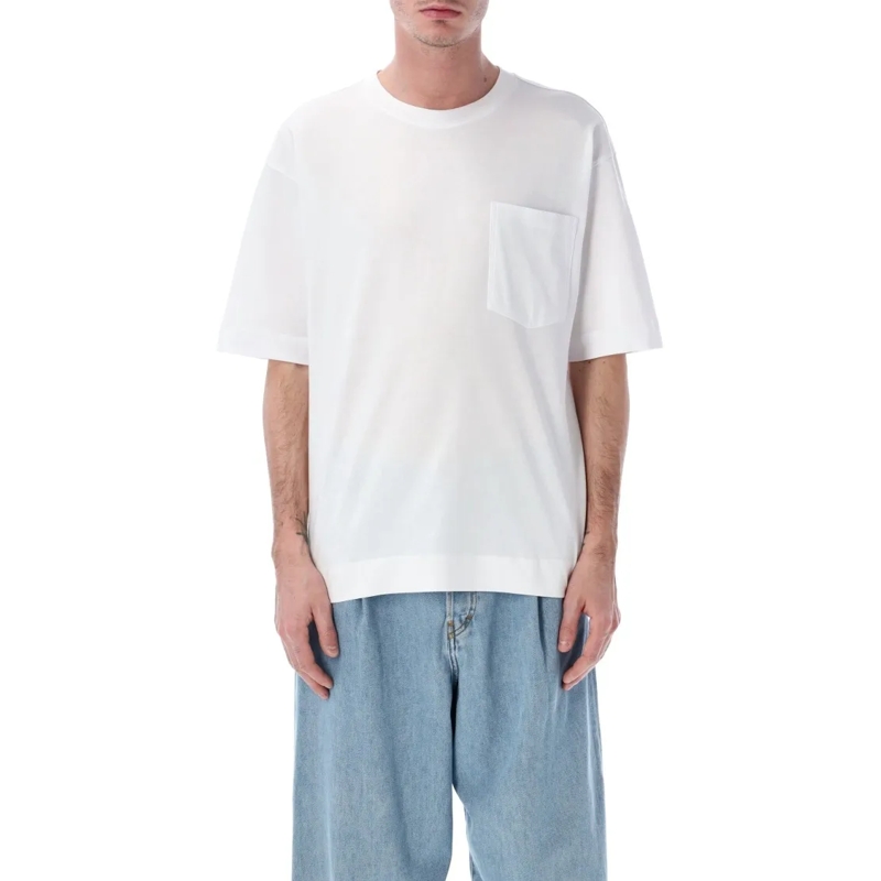 Dries Van Noten T-shirt Relaxed Fit Crew Neck T-Shirt With Chest Pocket De White