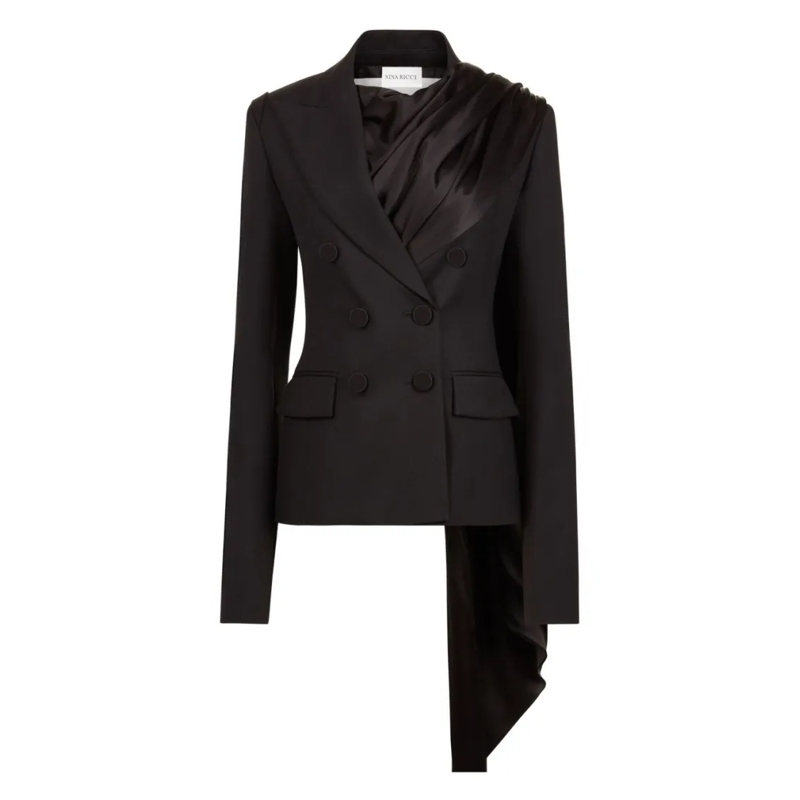Nina Ricci Blazer Double-Breasted Black Jacket Black