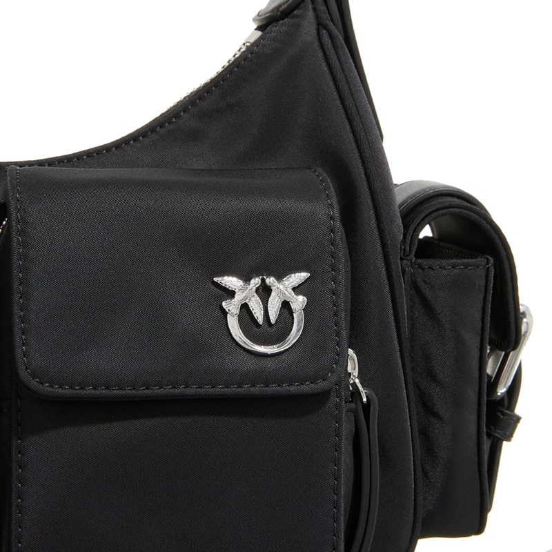 Pinko Schultertasche Cargo Bag Nero Limousine-Shiny Nickel(Image 4)