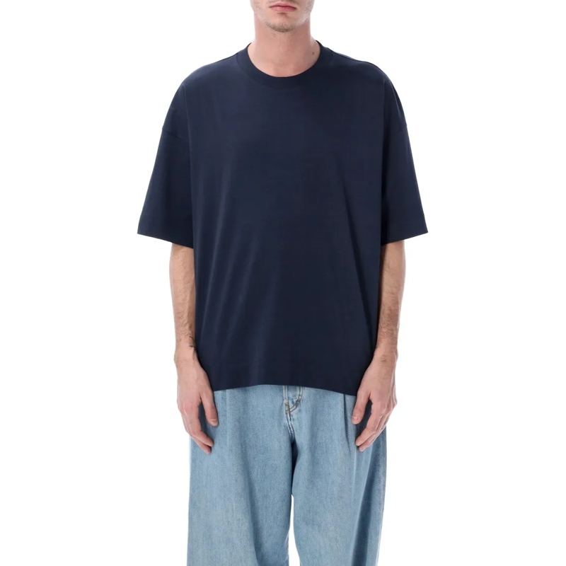 Dries Van Noten T-shirt Navy Crew Neck Oversized T-Shirt Black
