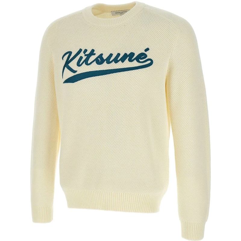Maison Kitsune Pull 'Kitsune Varsity' Sweater Neutrals(Image 2)