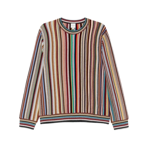 Paul Smith Pullover White/Multicolour Cashmere Sweater Multicolor