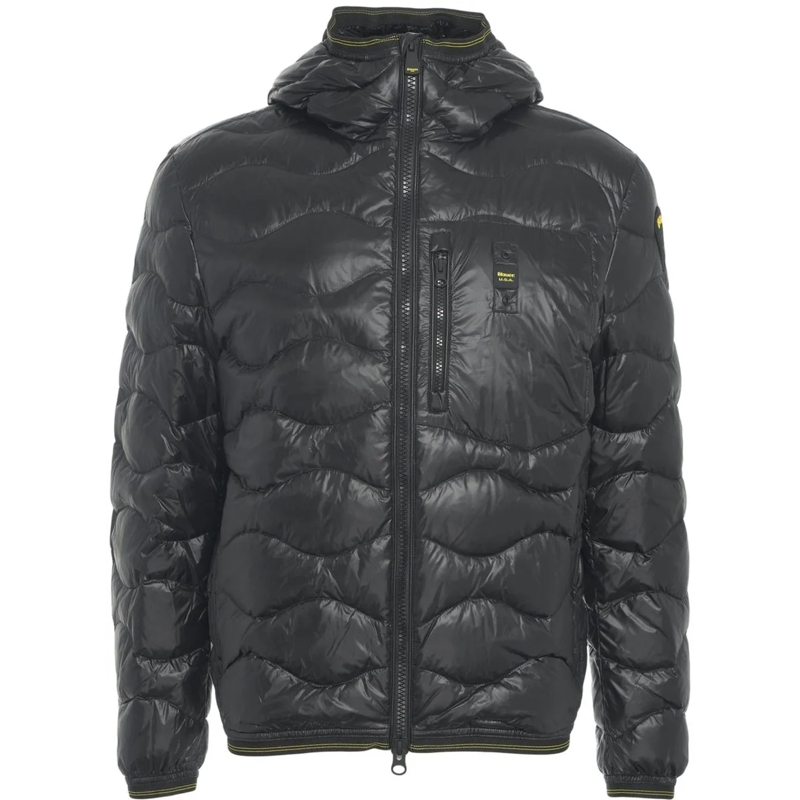 Blauer Minikleid Hooded quilted jacket schwarz