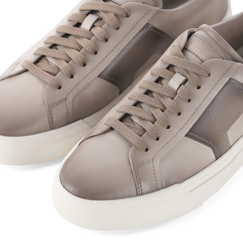 Santoni Schnürschuhe Sneaker aus Leder braun(Image 3)