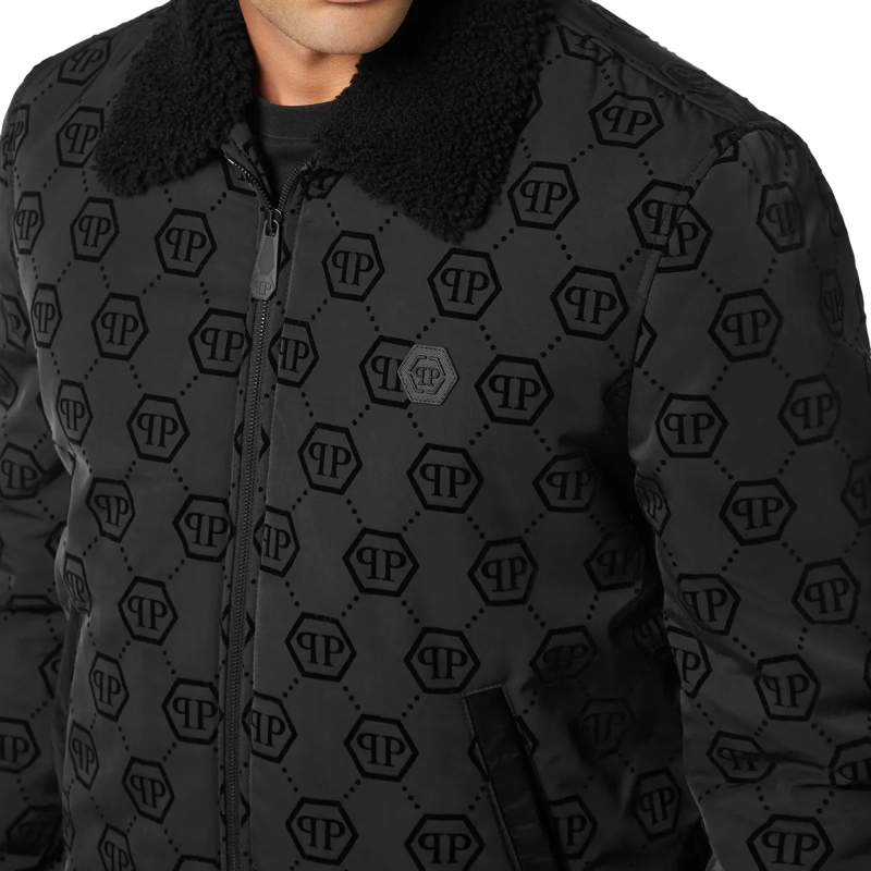 Philipp Plein Daunenjacke Bomber Monogram schwarz(Image 5)