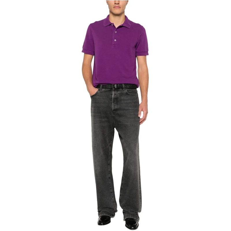 Tom Ford Polohemd Poloshirt aus Piqué Lila(Image 3)