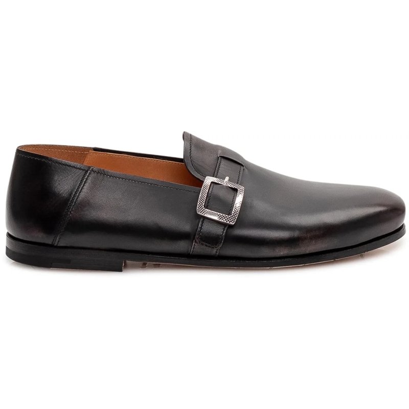 Premiata Mocassin Mocassino con Fibbia in Pelle schwarz