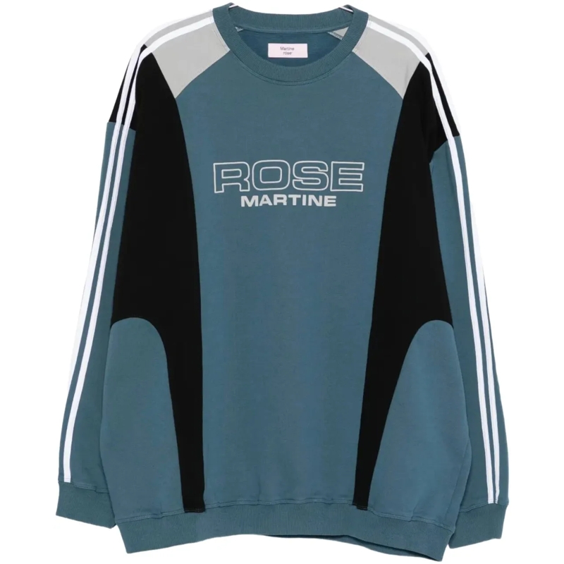 Martine Rose  Panelled Sweatshirt Blue Agean Rose Outline blau