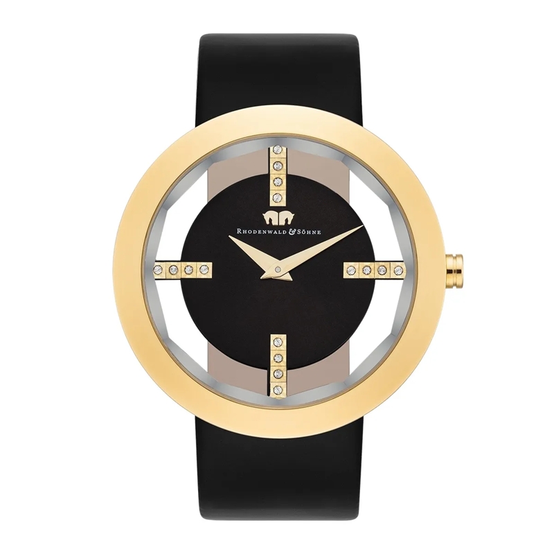 Rhodenwald & Söhne Automatikuhr Damen Armbanduhr Lucrezia Echtleder gold