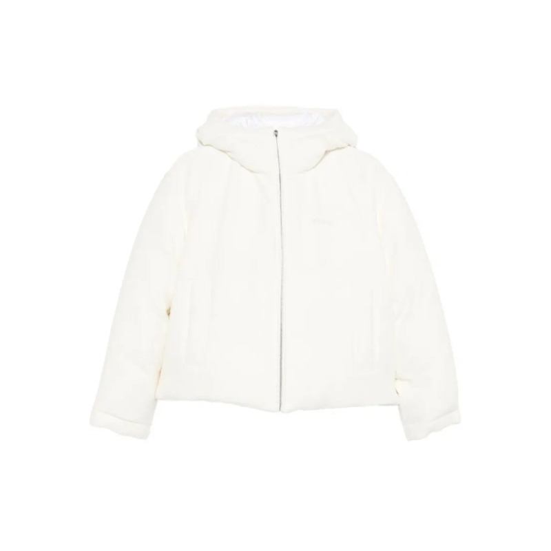 Gucci Winterjas Cropped Plush Wool Mix Coat With Hood White