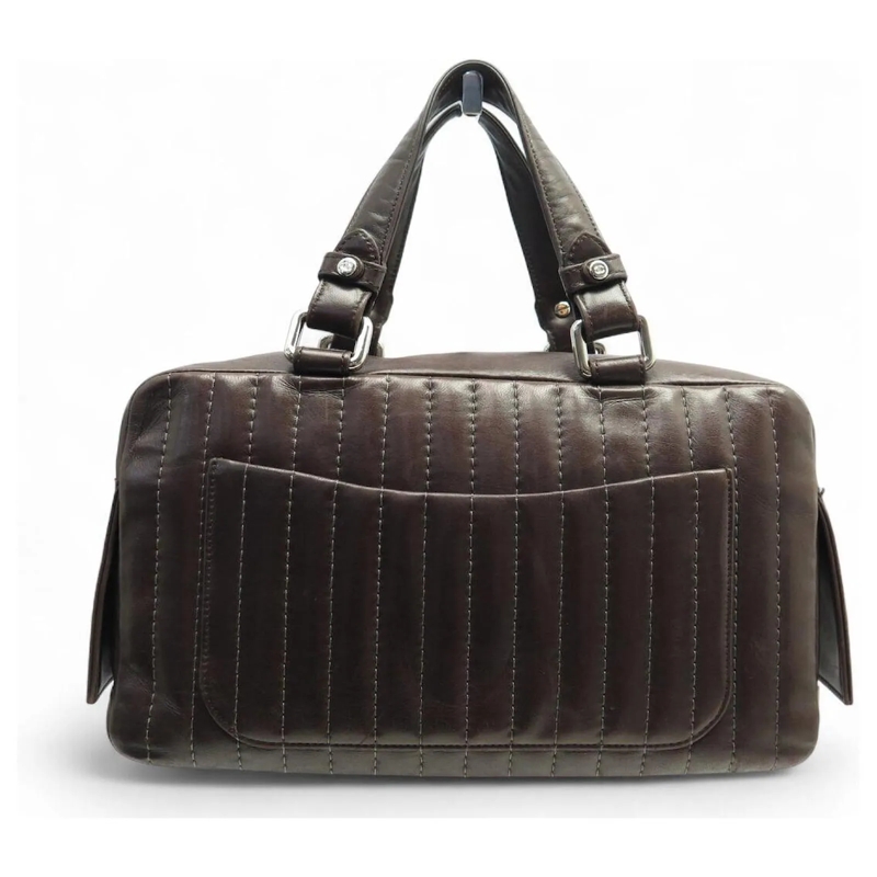 Chanel Schultertasche CHANEL BOWLING HANDTASCHE MADEMOISELLE BRAUNES LED braun
