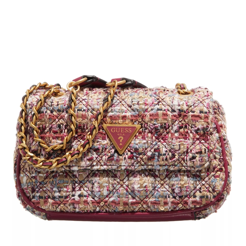 Guess Shoulder Bag Giully Mini Convrtbl Crossbody Flap Purple Multi