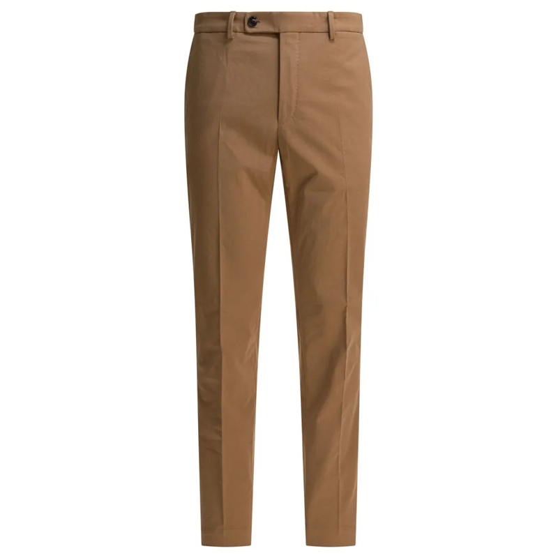 Incotex Pantalon de costume Mid-Rise Slim Fit Cotton Pants Brown