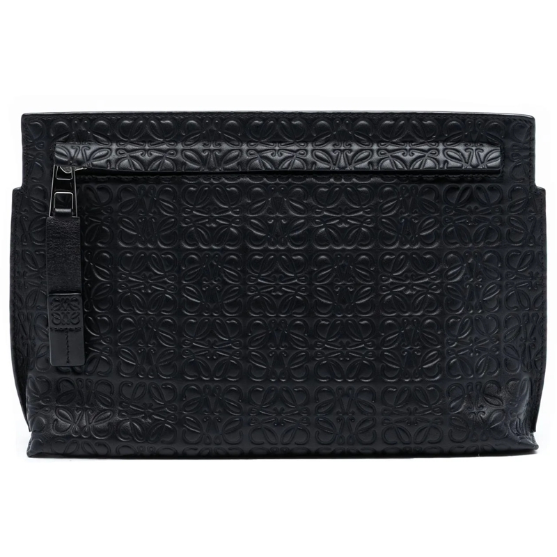 Loewe Clutch Embossed Anagram Leather Repeat T Clutch schwarz