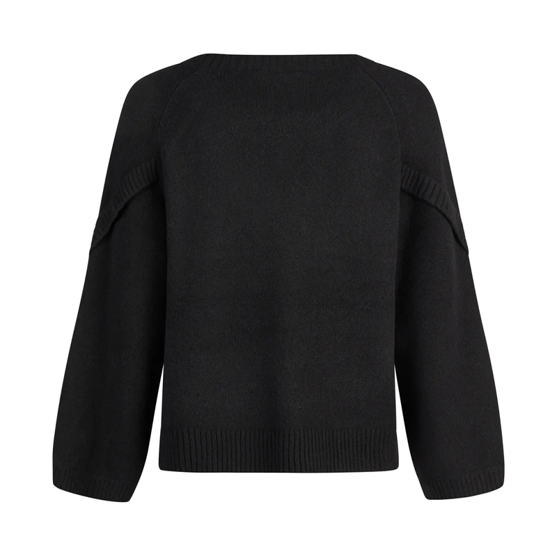 Marc Aurel  Pullover- Rundhals- Rippenabschlüsse- Metallkn schwarz(Image 5)