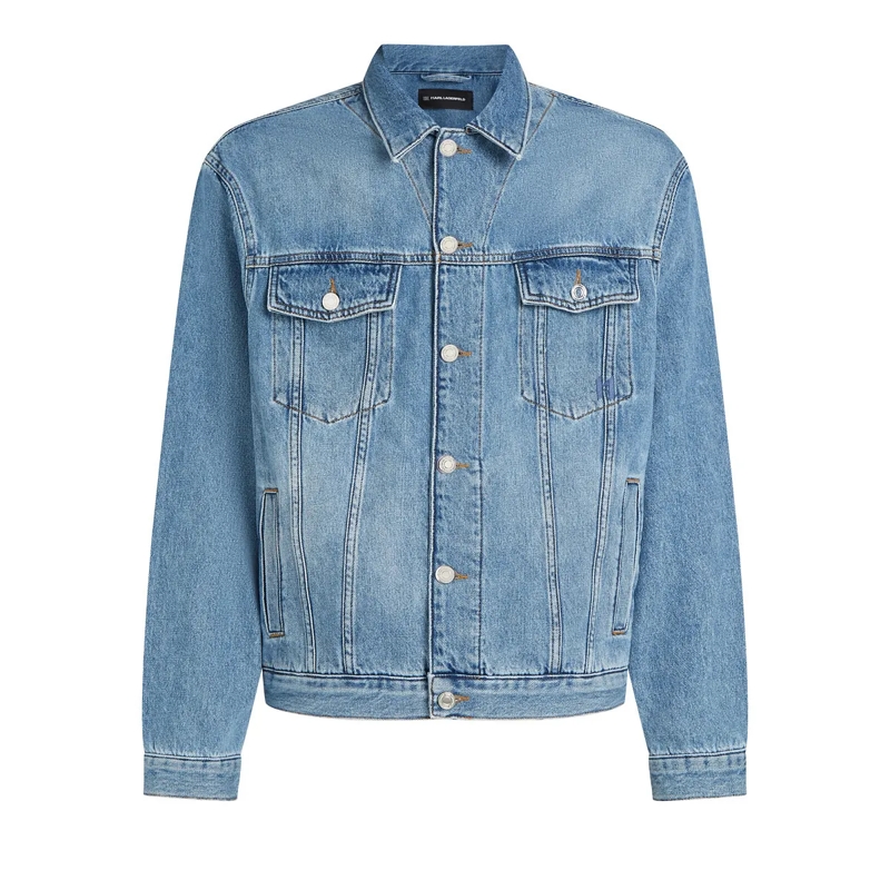 Karl Lagerfeld Daunenjacke KL MONOGRAM JEANSJACKE blau
