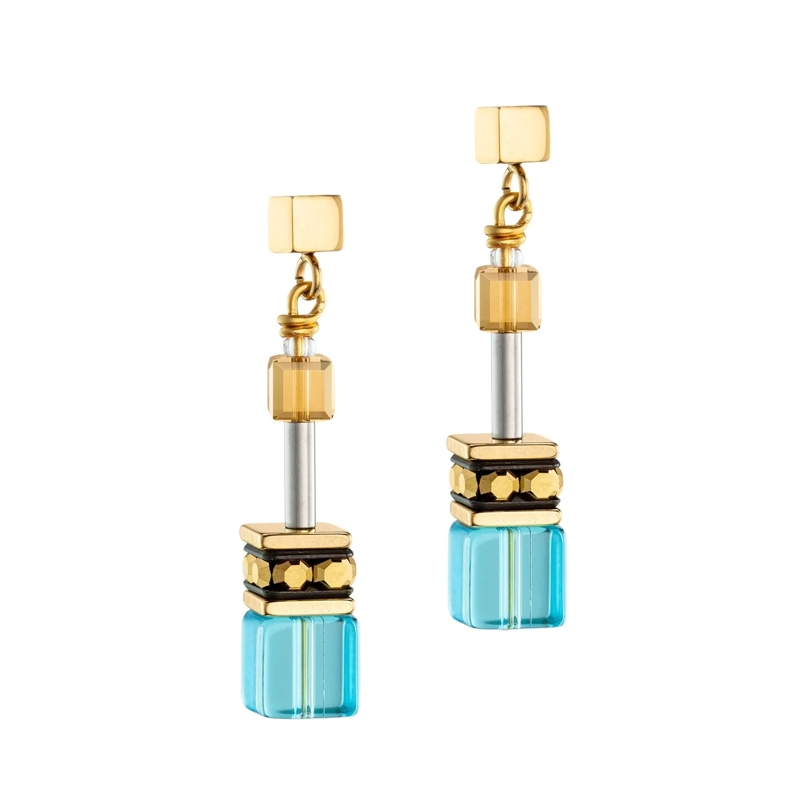 COEUR DE LION Ohrstecker GeoCUBE® Iconic Ohrringe türkis