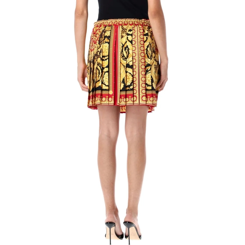 Versace Minirock Barocco Pleated Mini Skirt Multicolor