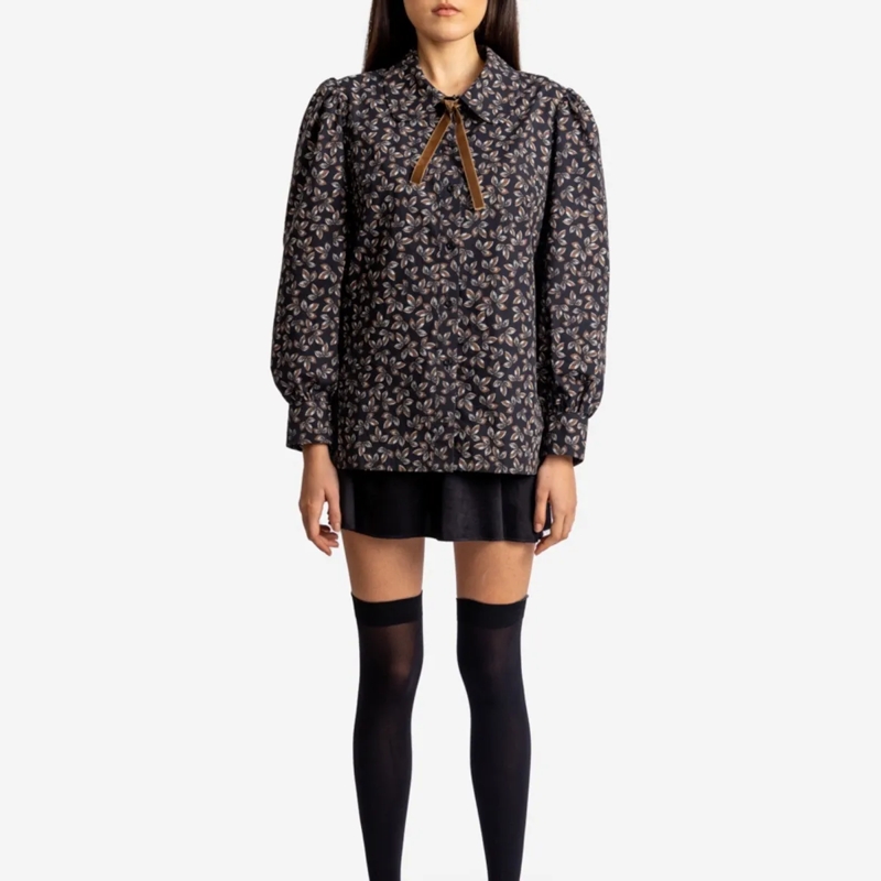 Helene Galwas Bluse Langarm Bluse HAIS dunkel-blau(Image 2)