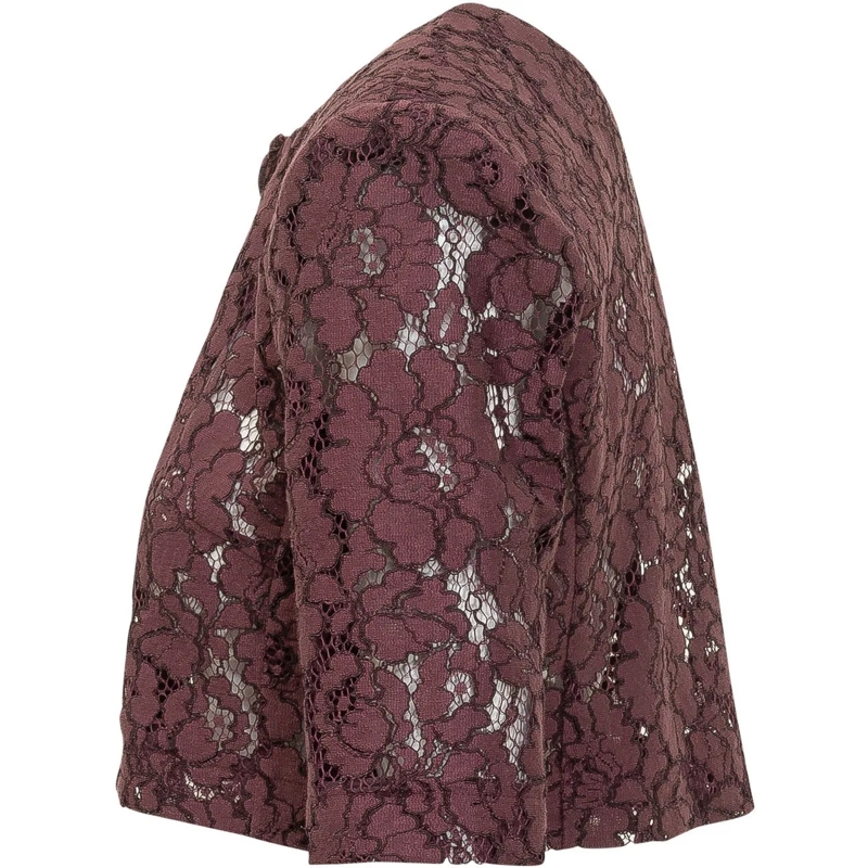 Pinko Haut à manches longues Spencer in pizzo floreale rose(Image 3)