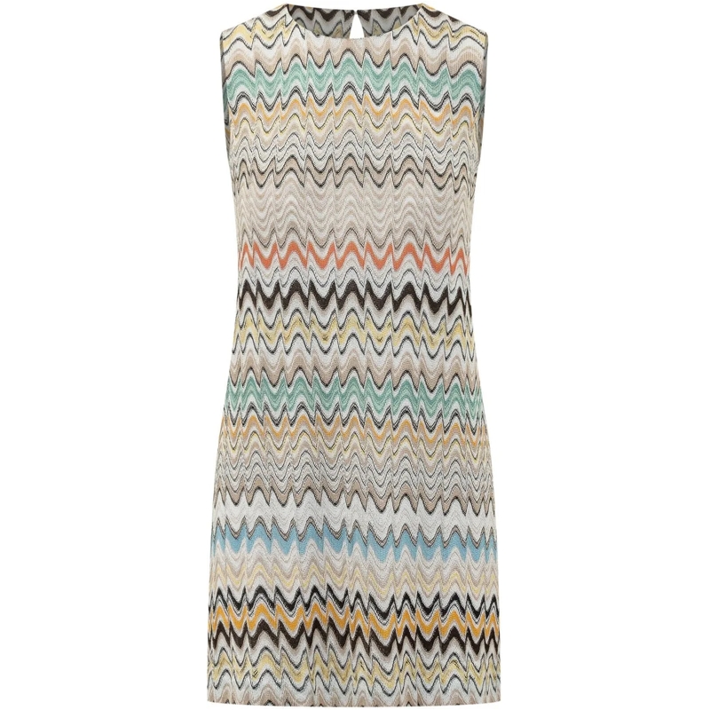 Missoni Minikleid Abito Corto Senza Maniche con Motivo Chevron mehrfarbig