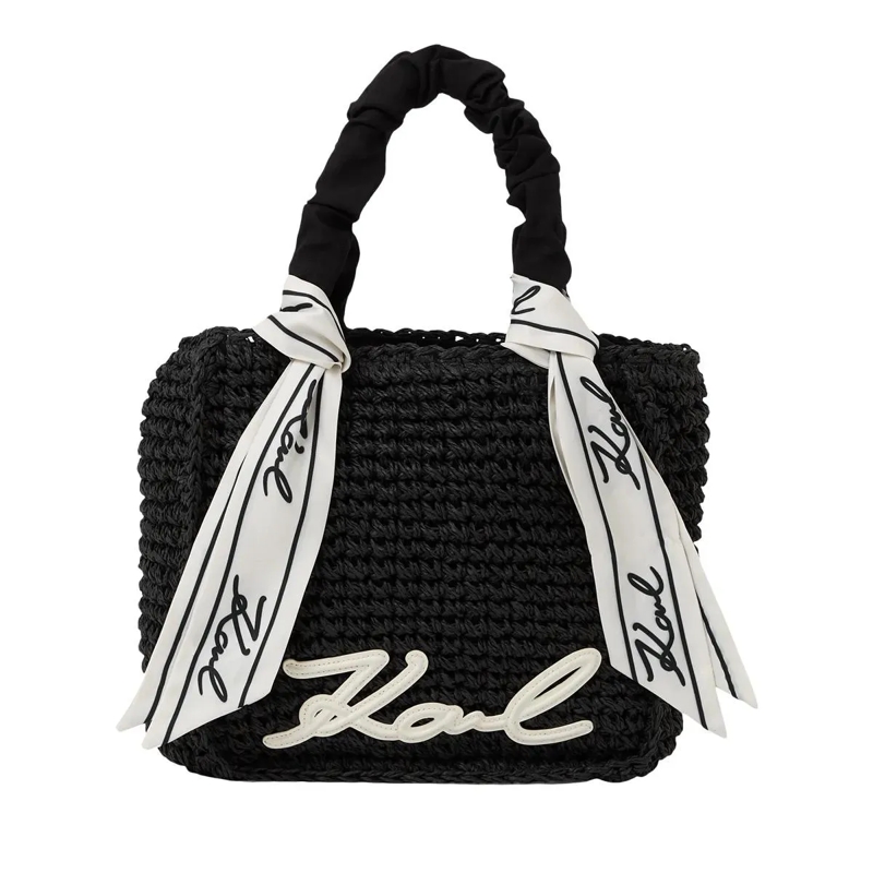 Karl Lagerfeld Tote Signature-Strandtasche mit Schals Strandtasche schwarz