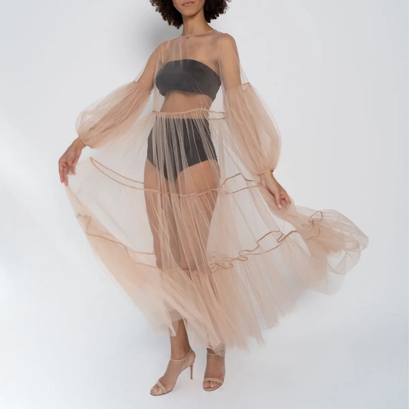 Helene Galwas Maxikleid Netzkleid ALENA nude(Image 2)
