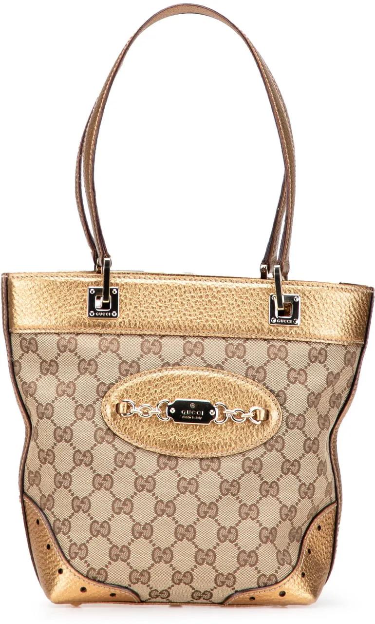 Gucci Shopper - Small GG Canvas Punch Tote - Gr. unisize - in Braun - für Damen