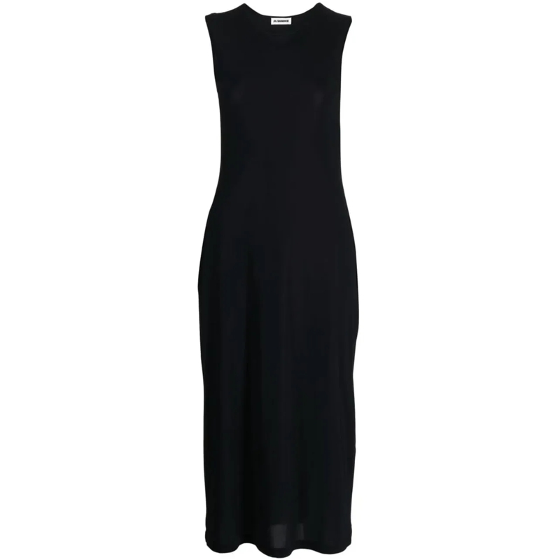 Jil Sander Midikleid Under Dress Black schwarz