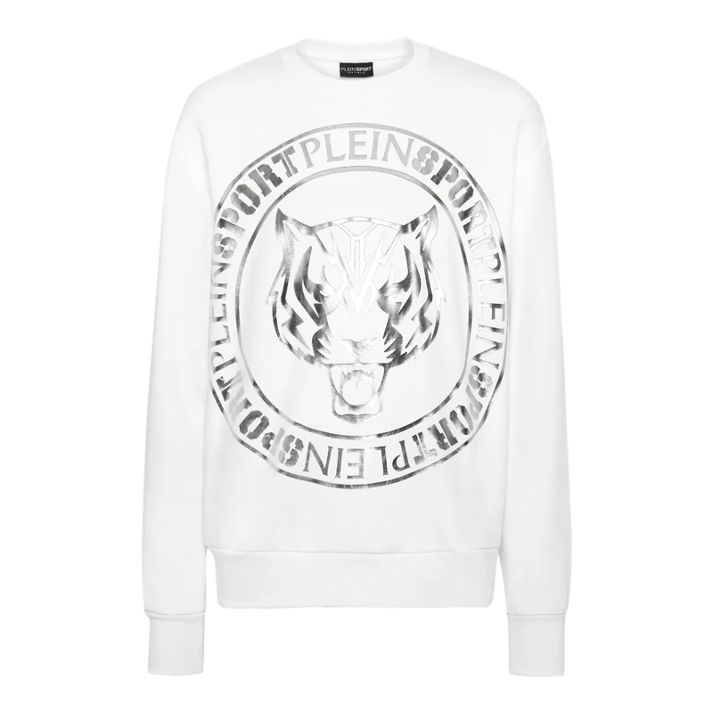 Plein Sport Top Sweatshirt Tiger weiss