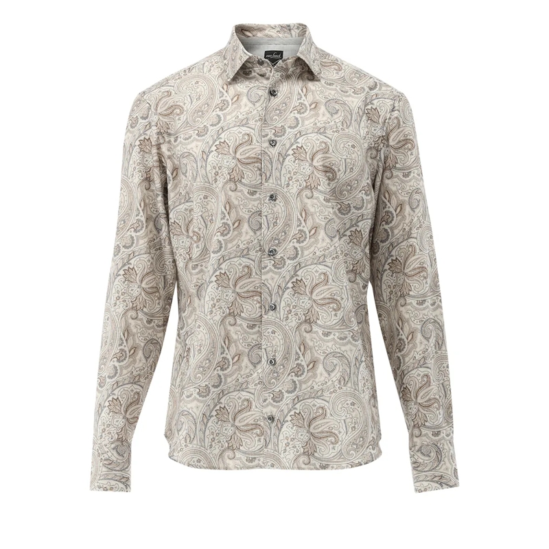 VAN LAACK Hemd Hemd Tailor Fit Druck braun