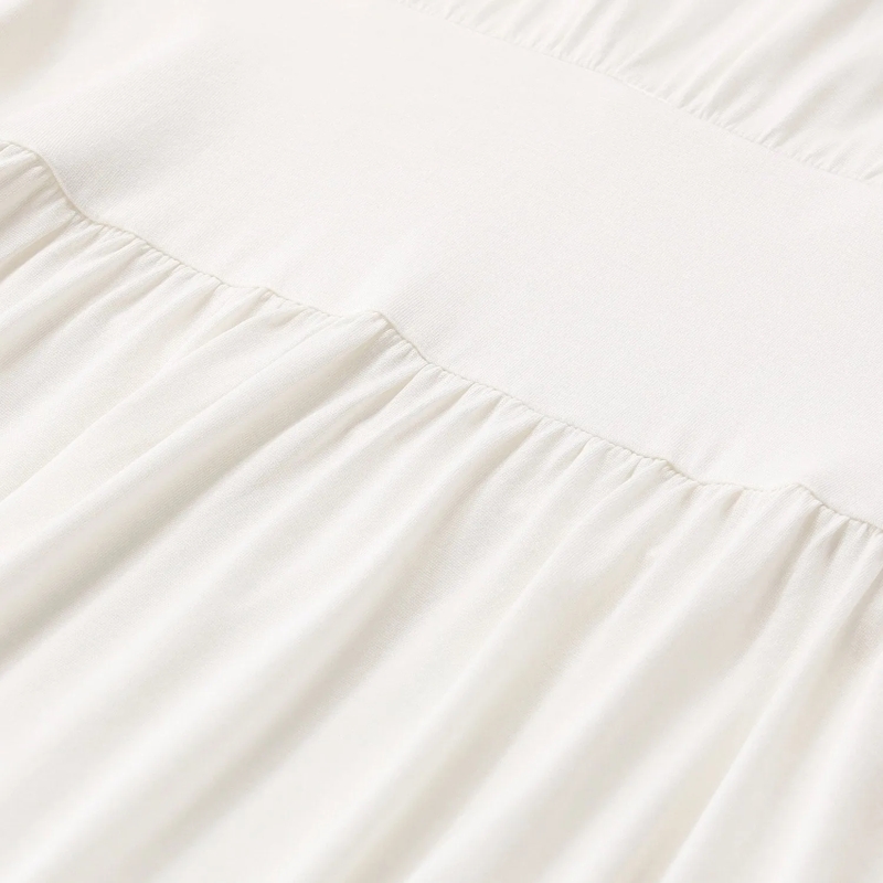 TOTEME Robe longue Midikleid aus Baumwolle und Seide weiß(Image 4)