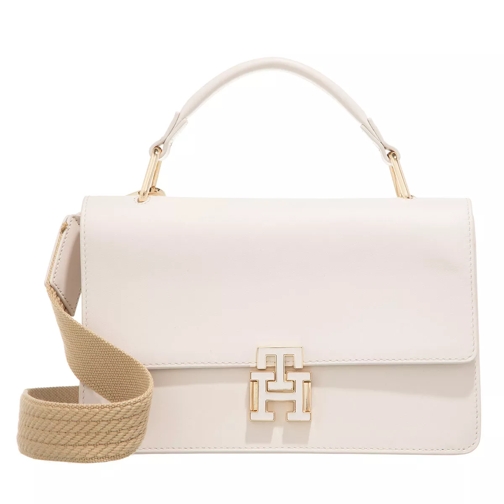 Tommy Hilfiger Pushlock Leather M Crossover Feather White Sac à bandoulière