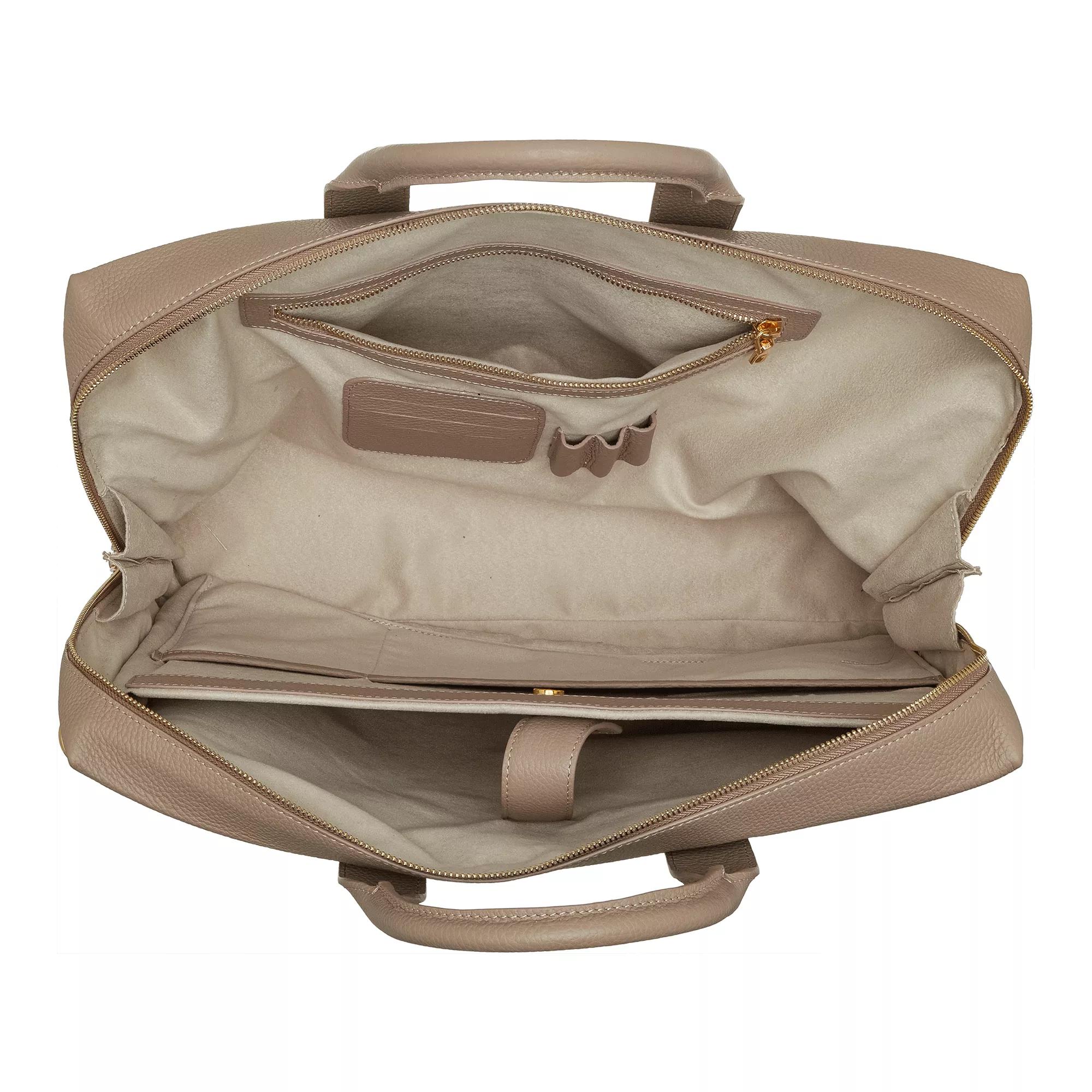 Isabel Bernard Honoré Anique taupe calfskin leather handbag with