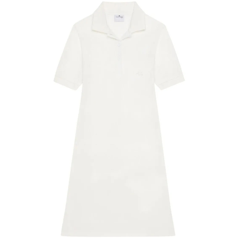 Courrèges Mini-jurk Polo Collar Dress White