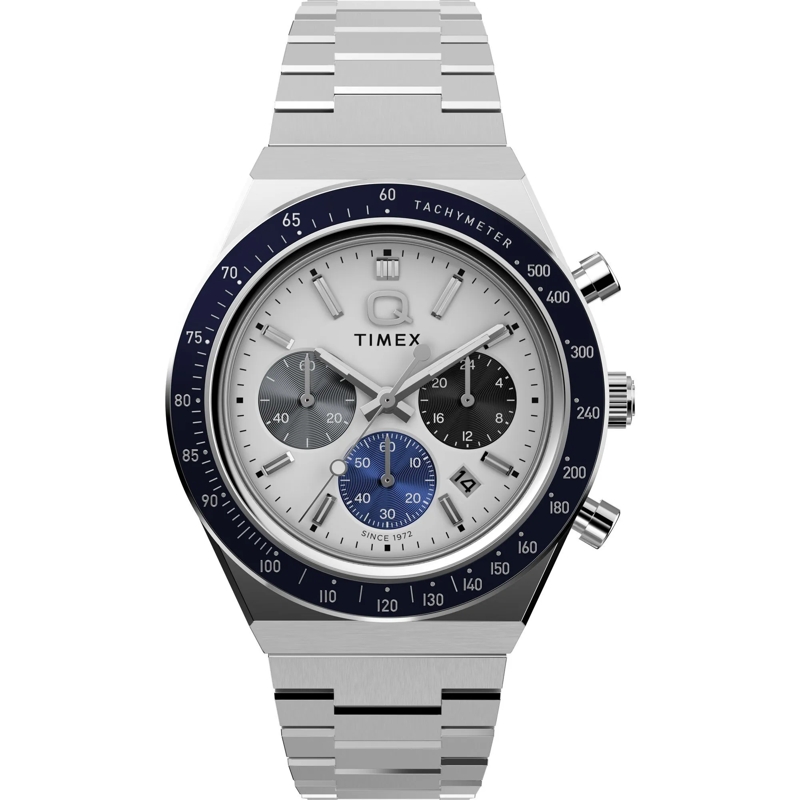 Timex Quarzuhr Quarz-Chronographenuhr Q Timex® Chronograph silber