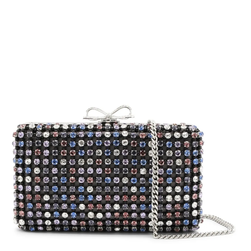 Self Portrait Clutch Multicolor Embellished Clutch Grey