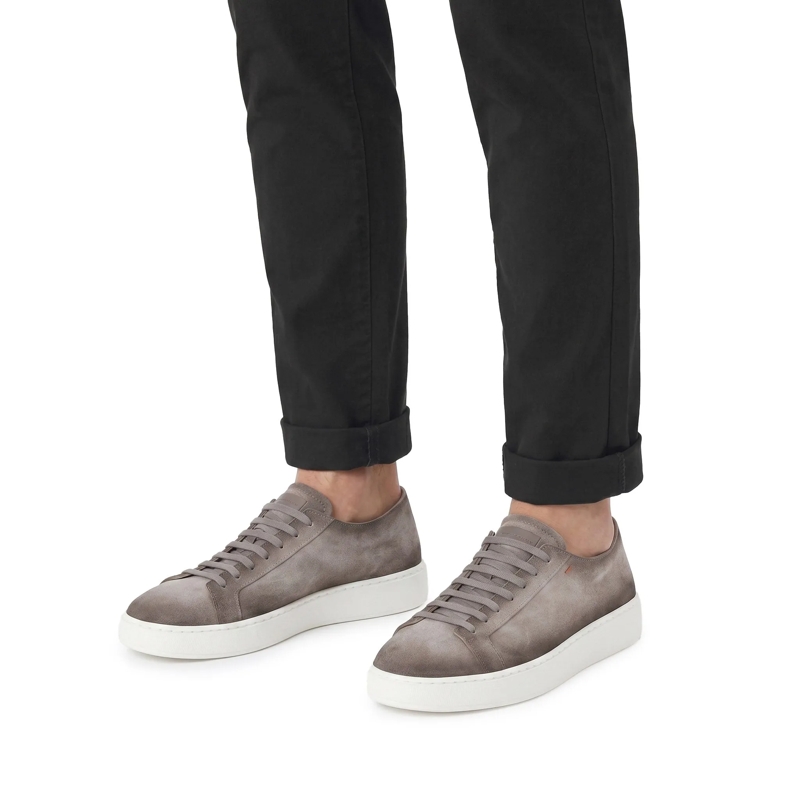 Santoni Schnürschuhe Sneaker aus Leder braun(Image 2)