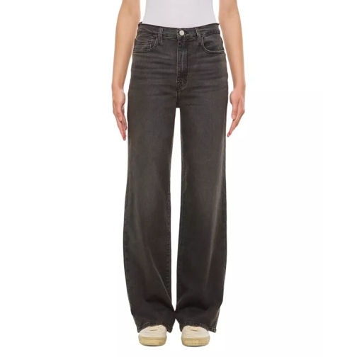 FRAME Le Jane Wide Leg Denim Pants Black 