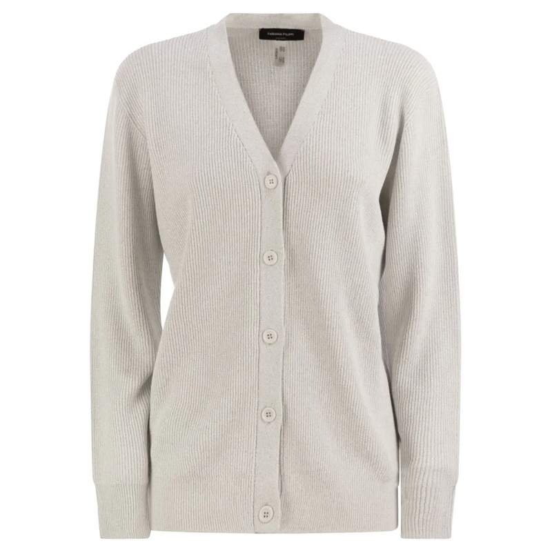 Fabiana Filippi Vest English Ribbed Cardigan Grey