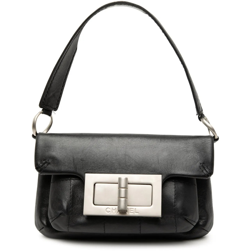 Chanel Tote Mini Calfskin Giant Mademoiselle Turnlock Flap schwarz