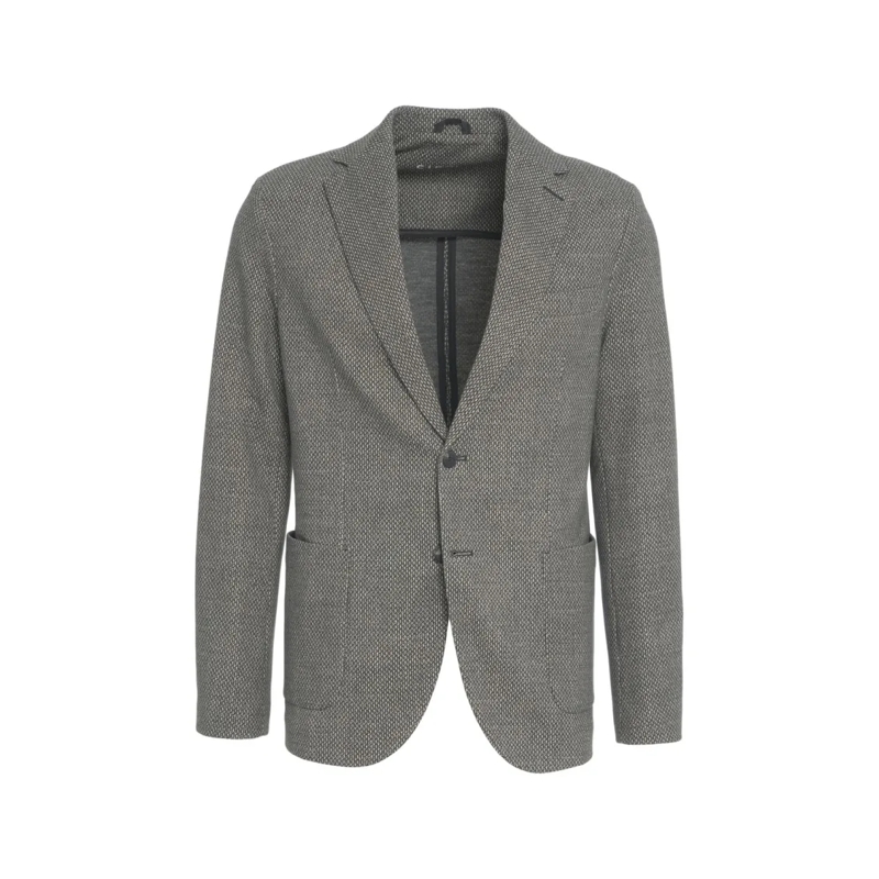 CIRCOLO 1901 Blazer Single-Breasted Textured Knit Blazer With Notch La Grey