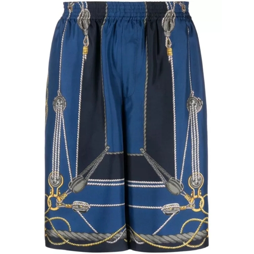 Versace Multicolored Nautical Shorts Blue 