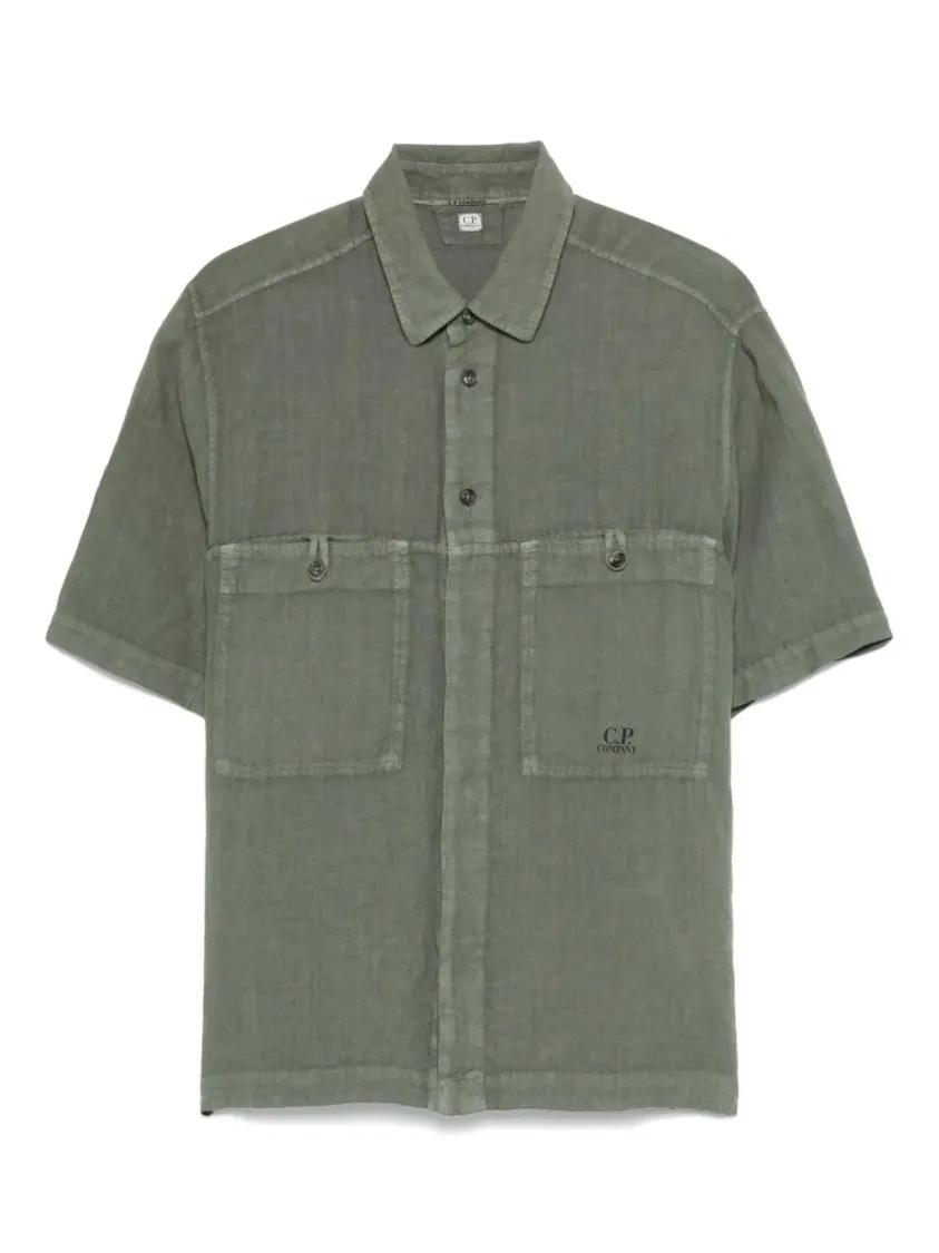 Thumbnail - CP Company - Linen Shirt - Größe XXL - grün