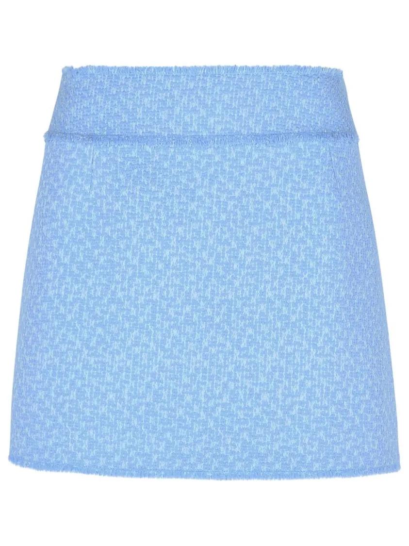 Dolce&Gabbana - Light Blue Wool Blend Miniskirt - Größe 40 - blau