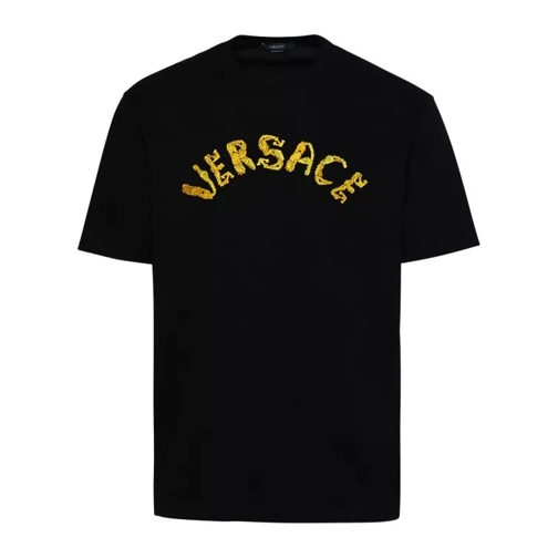 Versace Black Cotton T-Shirt Black 