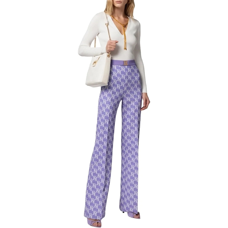 Elisabetta Franchi Hose Elisabetta Franchi Palazzo Pantalons Paars Pas1541 lila(Image 4)
